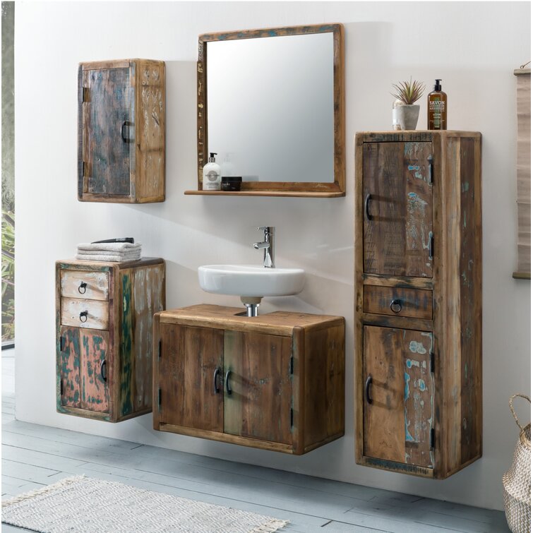 wood storage bathroom